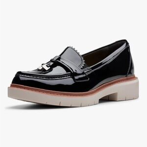 Clarks Black Patent Leather Loafers